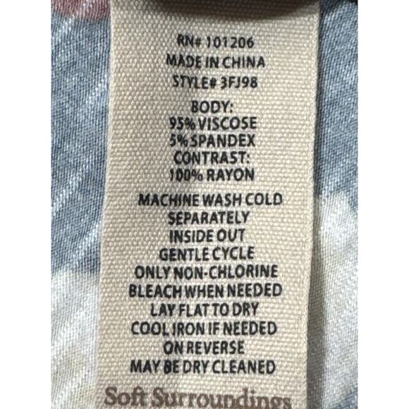 Soft Surroundings Langshire Topper Duster Floral Long Sleeve Open Front Size PS - Picture 4 of 6